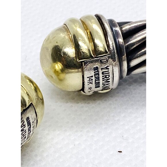 David Yurman Dome Cuff Bracelet Sterling Silver 925 14K 585 - Picture 9 of 11